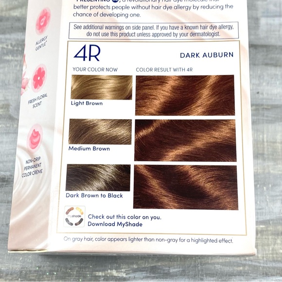 NWT Clairol Nice ‘n Easy 4R Dark Auburn Permanent Hair Color Gray Coverage Box - Picture 8 of 10